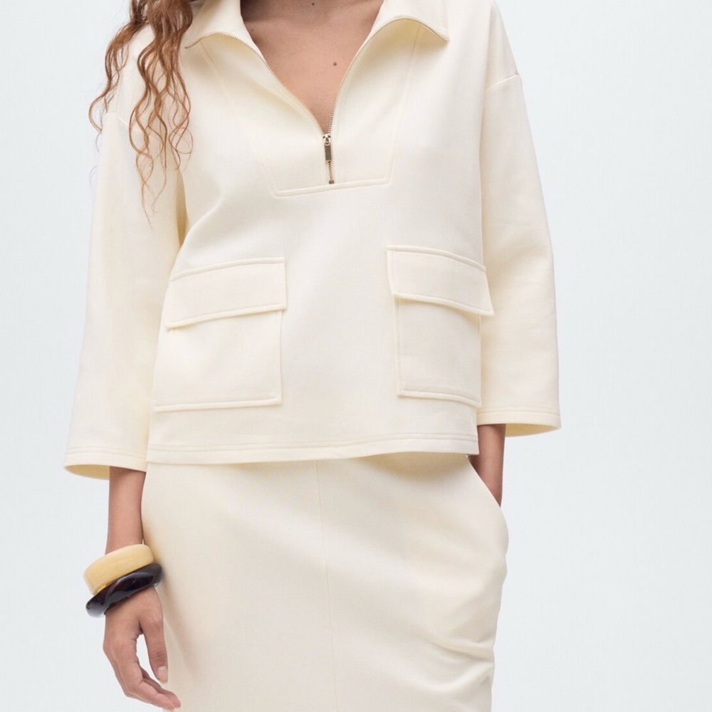 Mango Cream Pencil Skirt